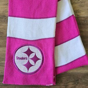 Pink striped steeler scarf
